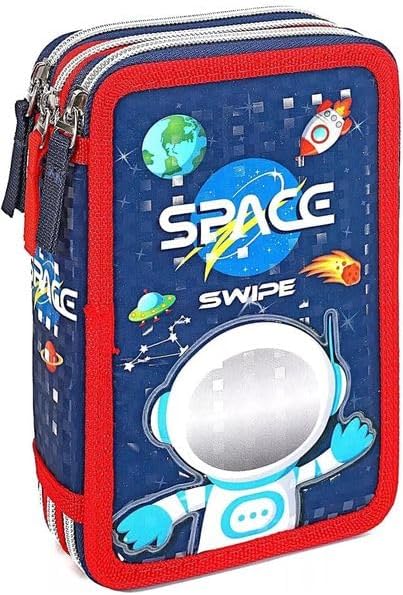Kids 3-Piece Luggage Set – Trolley Bag (36x24x16cm), Backpack & Filled Pencil Case | Game Over, Robot Hero & Astronaut Designs | Rolling School & Travel Bag Set for Boys & Girls (Astronaut)