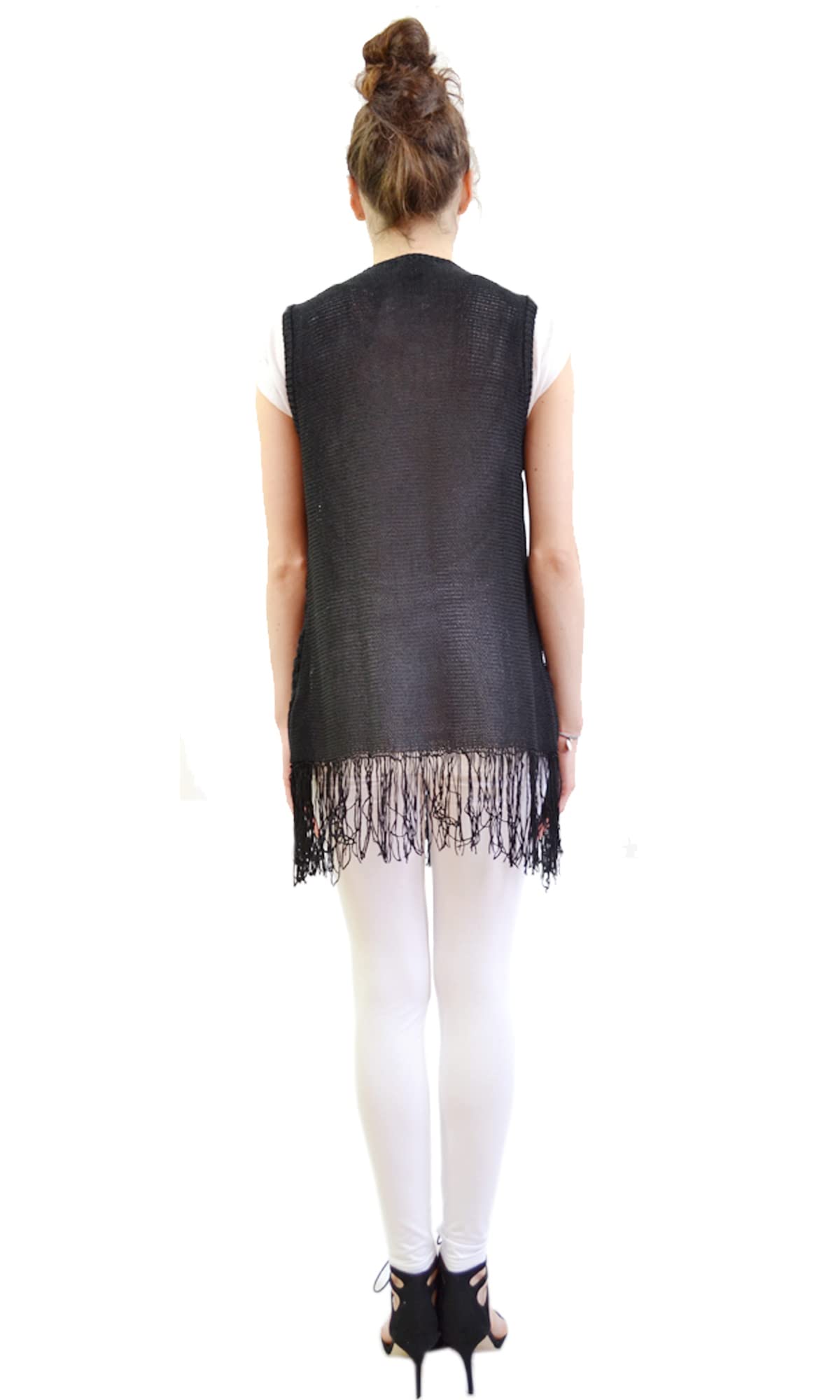 Women’s Knitted Waistcoat Sleeveless Cardigan – Open Front Casual Knit Vest