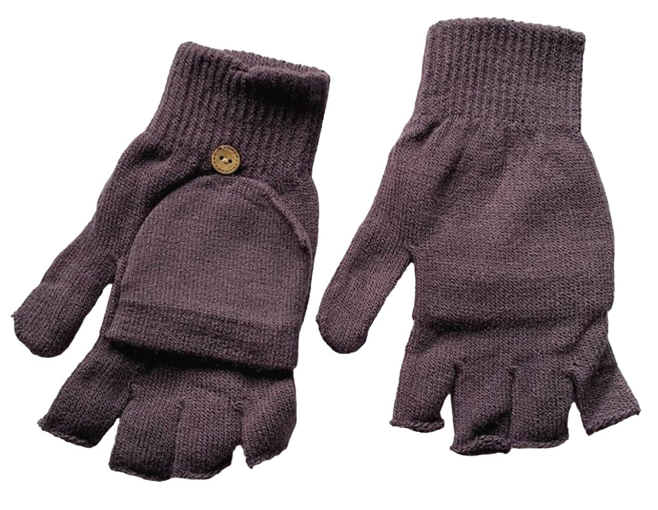 Fingerless Gloves with Mitten Flap 2 in 1 One Size Mens Ladies Magic Unisex for Driving and Outdoor phone use