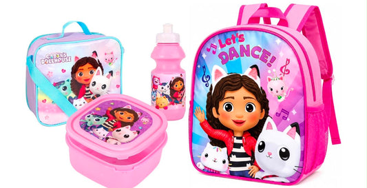 Quickdraw Gabbys Dollhouse Backpack & 3pc Lunch Bag Set Kids Girls Back to School Bag Sandwich Box Set