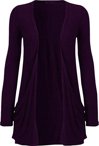New Women Ladies Long Sleeve Boyfriend Cardigan with Pockets Plus Sizes 6-24