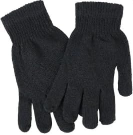 Ladies Handy Glove Thermal Acrylic SpandexFullfinger & Fingerless Winter Gloves-BLACK-FULL