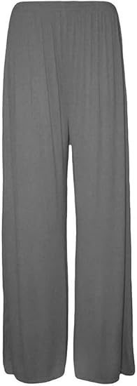 Women’s Wide Leg Palazzo Trousers – Soft Stretch Loose Fit Plus Size Casual Pants (Brown Leopard)