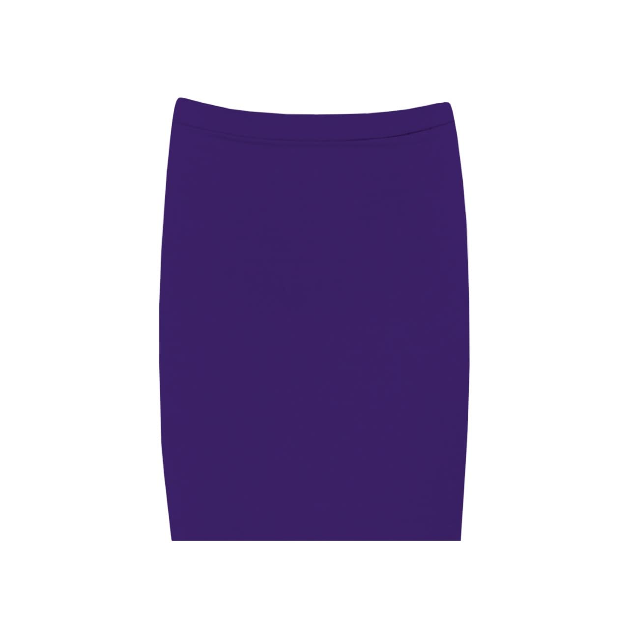 Ladies Plain Stretch Midi Pencil Skirt – High Waist Bodycon Office & Casual Stretch Skirt (Black)