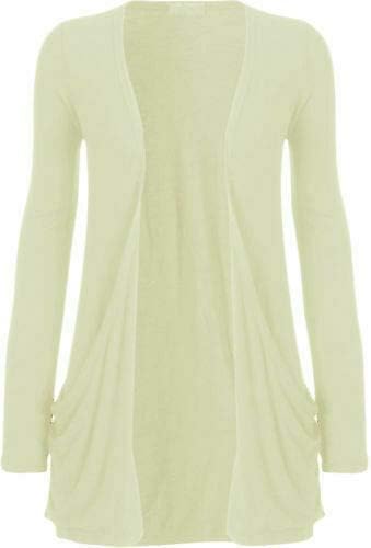 New Women Ladies Long Sleeve Boyfriend Cardigan with Pockets Plus Sizes 6-24