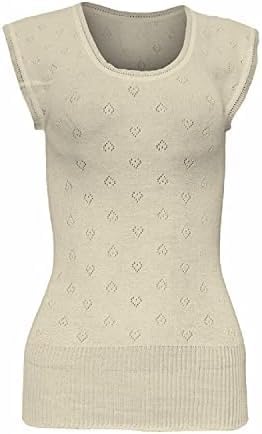 Thermal Built Up Spencer Short Ladies Round Neck Women -Women Thermal Vest Top - Made in UK