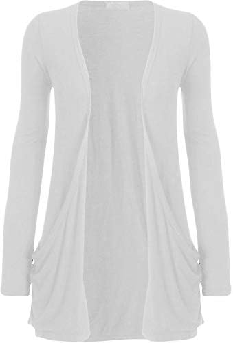 New Women Ladies Long Sleeve Boyfriend Cardigan with Pockets Plus Sizes 6-24