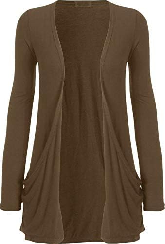 New Women Ladies Long Sleeve Boyfriend Cardigan with Pockets Plus Sizes 6-24