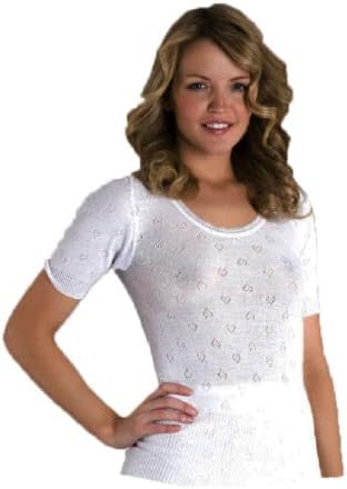 Ladies Womens Thermal Snowdrop White Long Sleeve Spencer Round Neck
