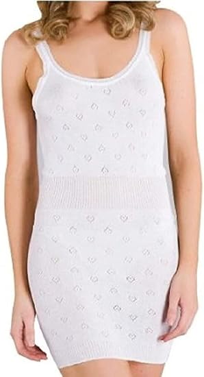 Womens White Snowdrop 100% Cotton Underwear French Neck Vest Round Neck