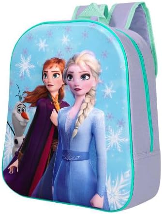 3D Kids Character Backpack – Fun Cartoon School Bag for Boys & Girls, Lightweight & Durable, Perfect for School, Travel & Everyday Adventures (Anna, Elsa & Olaf)