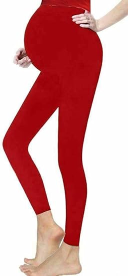 Ladies Maternity Over Bump Stretchy Adjustable Full Ankle Length Leggings