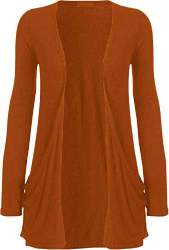 New Women Ladies Long Sleeve Boyfriend Cardigan with Pockets Plus Sizes 6-24