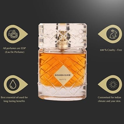 Riiffs Golden Elixir Luxury Arabic Perfume 100ml – Long Lasting Oud & Amber Fragrance for Women