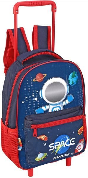 Kids 3-Piece Luggage Set – Trolley Bag (36x24x16cm), Backpack & Filled Pencil Case | Game Over, Robot Hero & Astronaut Designs | Rolling School & Travel Bag Set for Boys & Girls (Astronaut)