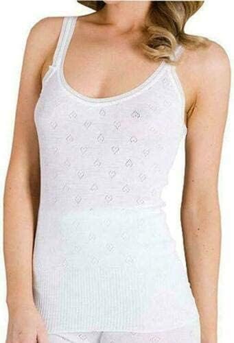 Ladies 100% Cotton Thermal Vest – Women’s Round Neck Sleeveless Underwear Top – Soft Breathable Base Layer (UK Made)