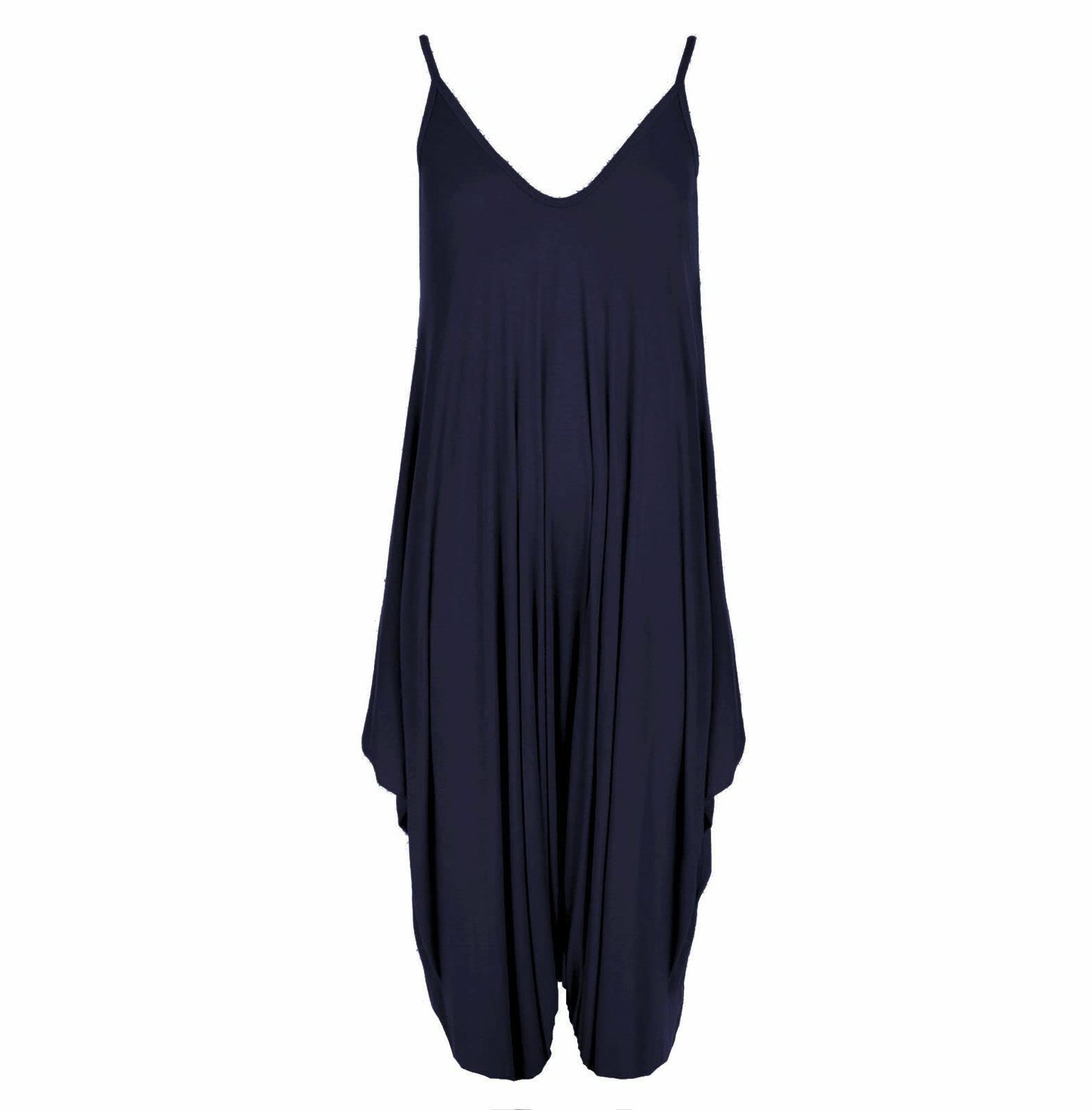 Women’s Long Sleeveless Jumpsuit – Casual V-Neck All-in-One Lagenlook Playsuit Romper