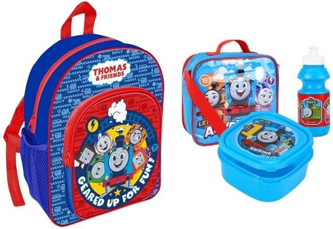 Kids 4-Piece Character School Set – Backpack, Lunch Bag, Drinks Bottle & Sandwich Box | Durable, Colourful & Perfect for School (Deluxe Batman)