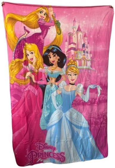 Disney Princess  Fleece Blanket – Soft & Cozy Throw for Boys & Girls – Features Favorite Characters – Lightweight, Warm, and Durable (PR)