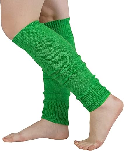 Dance Plain Ribbed Leg Warmers – 80s Ballet Style Acrylic Stretch Warmers for Dance, Sports & Costume Parties