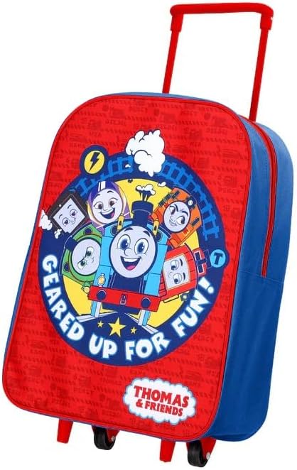 Top Linen Kids Travel Trolley Backpack - Wheeled Suitcase Rucksack Bag - Children Favourite Characters Foldable Carry-on Luggage Carrier Bag - Deluxe Avengers Team Trolley Bag