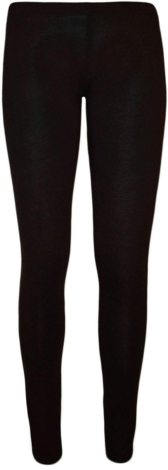 Women’s Full Length Black Leggings – High Waist Stretch Skinny Fit Cotton Ankle Leggings