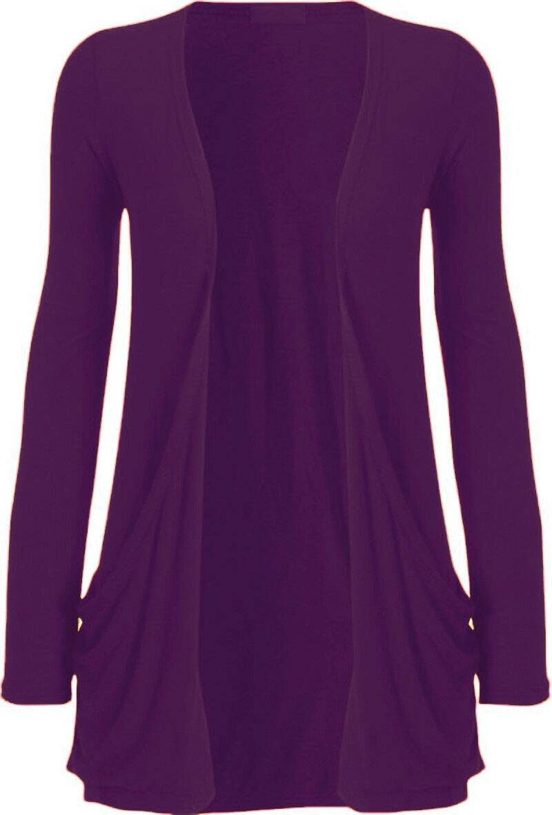 New Women Ladies Long Sleeve Boyfriend Cardigan with Pockets Plus Sizes 6-24