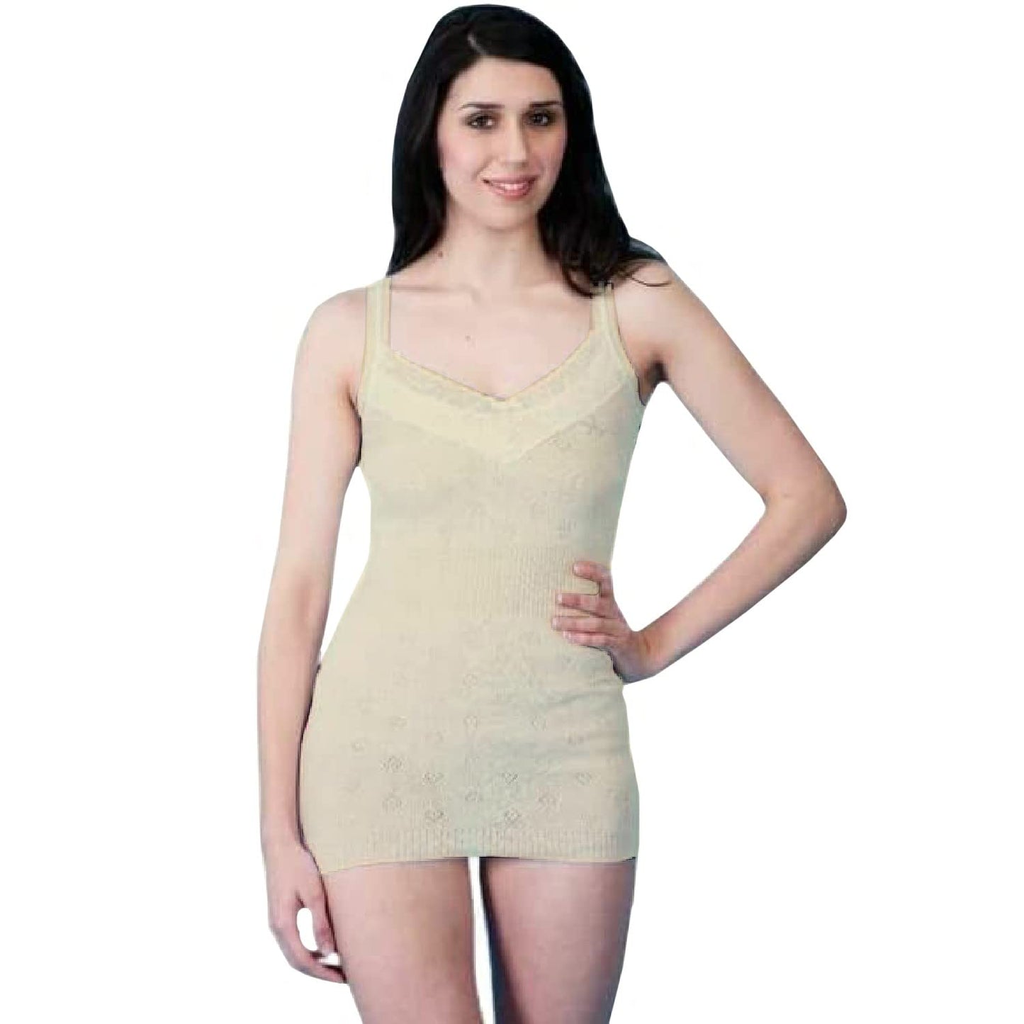 Women’s Thermal Vest Top – Long Sleeve Fleece Lined Base Layer Winter Warm Stretch Top (Round Neck / V Neck)