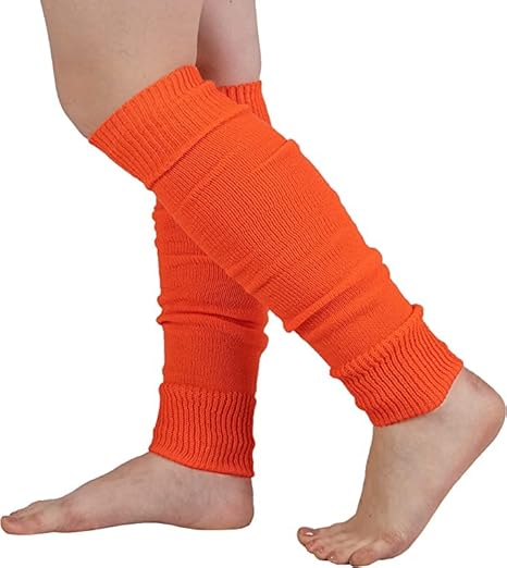 Dance Plain Ribbed Leg Warmers – 80s Ballet Style Acrylic Stretch Warmers for Dance, Sports & Costume Parties