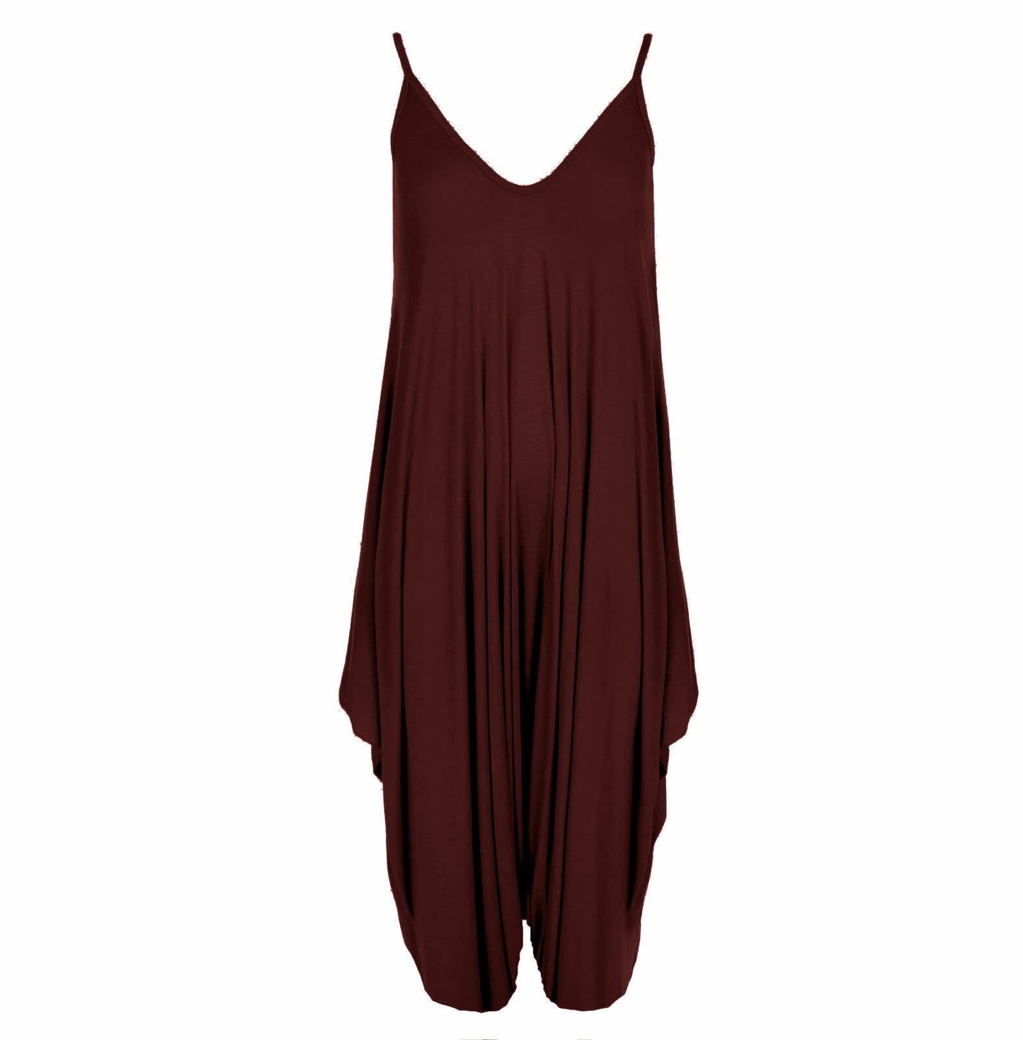 Women’s Long Sleeveless Jumpsuit – Casual V-Neck All-in-One Lagenlook Playsuit Romper