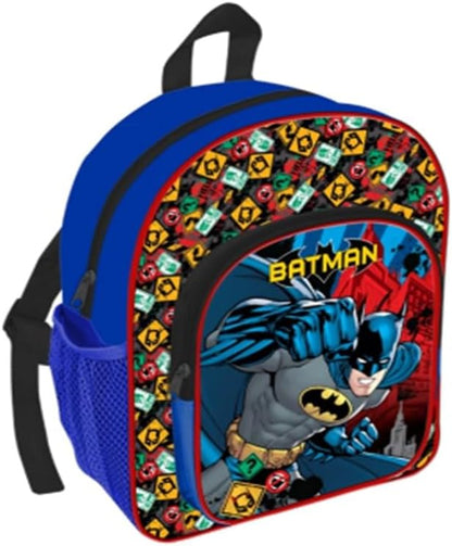 TDL Batman Kids School Backpack Nursery Bag With Front Pocket Mesh Side Adjustable Straps
