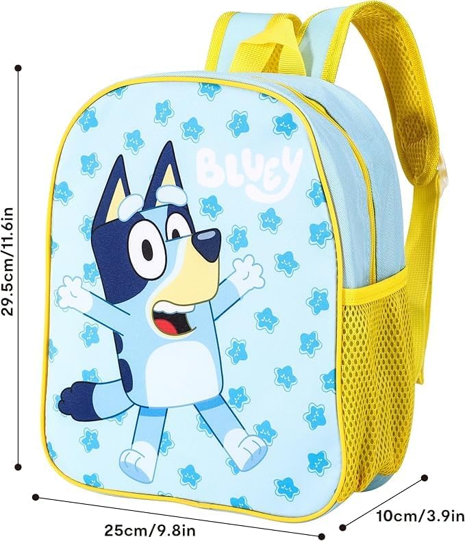 Quickdraw Bluey Backpack & Drawstring P.E Bag - Back To School Carry Bags Set Kids Childrens Travel Bags Bluey Themed - Adjustable Rucksack & Pull String