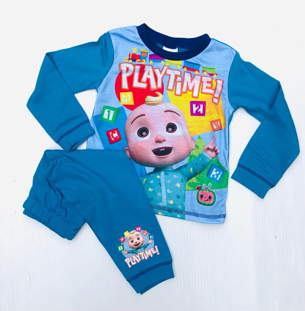 Kids Pyjama Set – CoComelon Long Sleeve Cotton Nightwear for Boys & Girls – Soft & Breathable Sleepwear Set (2–3 Years)