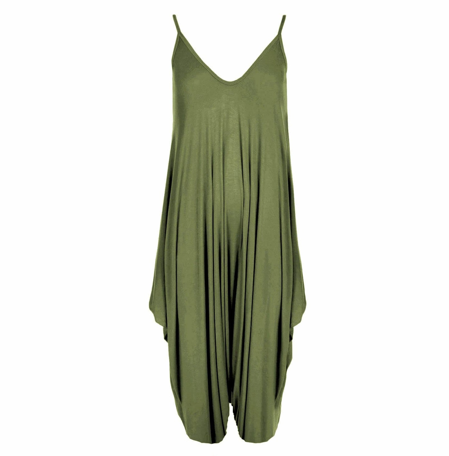 Women’s Long Sleeveless Jumpsuit – Casual V-Neck All-in-One Lagenlook Playsuit Romper