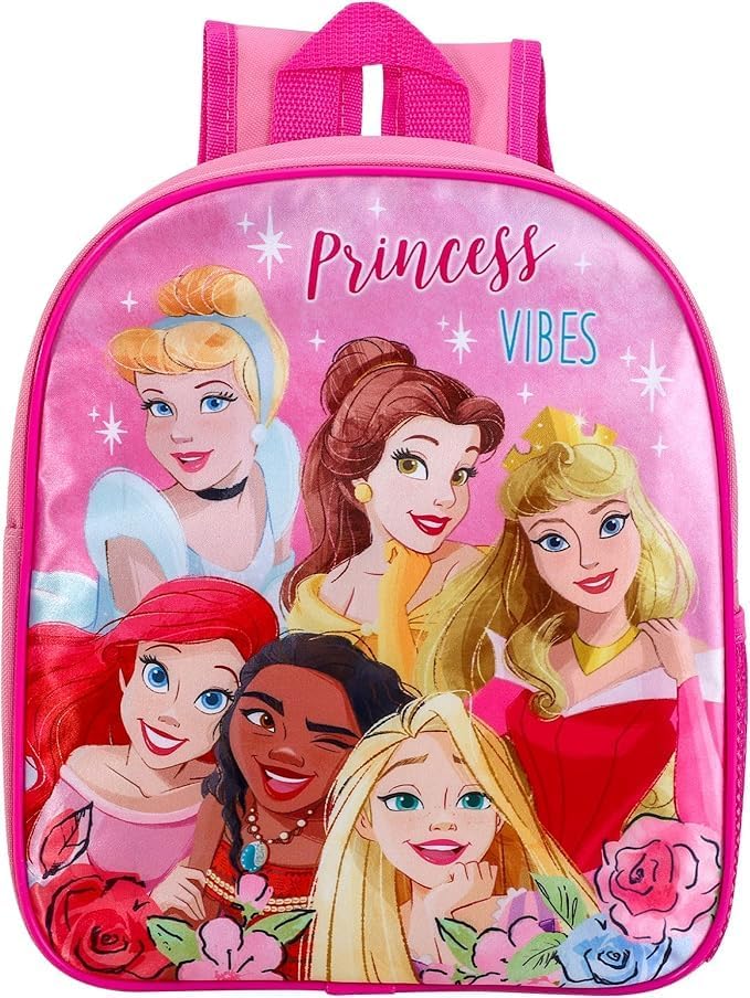 Girls Disney Princess Vibes Backpack Kids Premium Rucksack Girls Character Back To School Carry Bag With Adjustable Shoulder Straps Pink