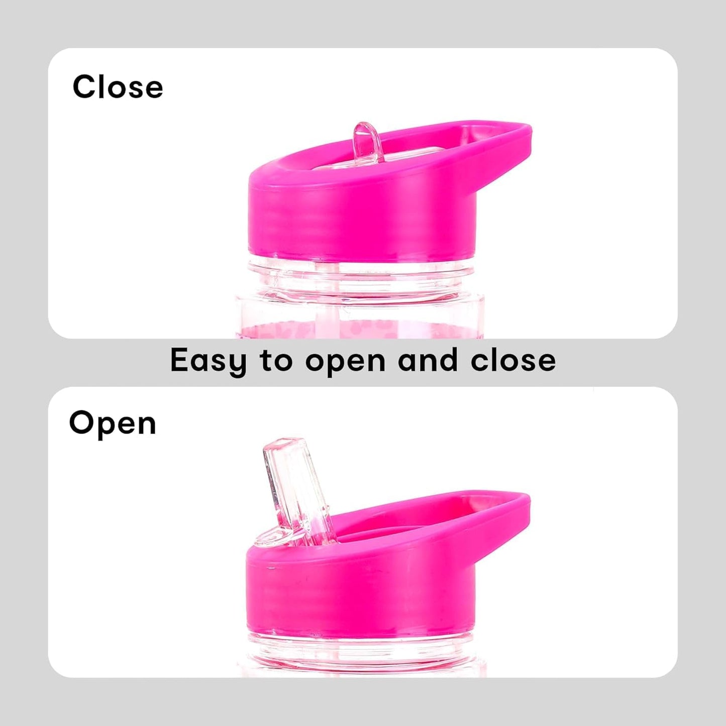 Diseny Princess Kids Water Bottles for Girls - 650ml D Princess Water Bottle Kids Princess Gifts Kids Water Bottle with Straw - Kids Leakproof Water Bottle Pink.