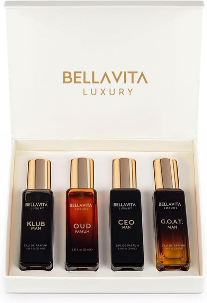 Bellavita Luxury Mens 4x20ml Gift Set | CEO, G.O.A.T, KLUB, OUD