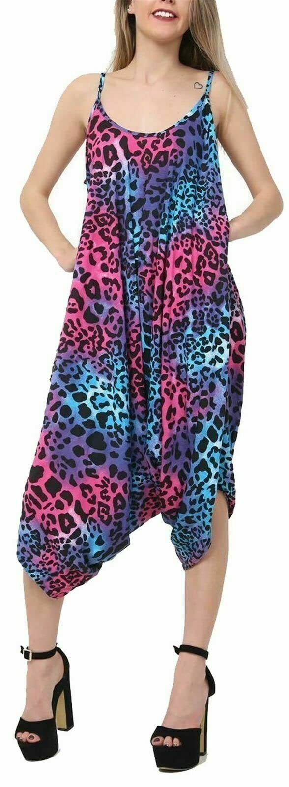Women’s Long Sleeveless Jumpsuit – Casual V-Neck All-in-One Lagenlook Playsuit Romper
