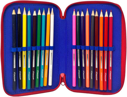 Paw Patrol Filled Pencil Case – 45 Piece Stationery Set for Kids – Includes Colouring Pencils, Felt Tip Pens, Ruler, Scissors & More – Chase ‘I’m Fast’ Design – School & Home Supplies 3 Tier Set