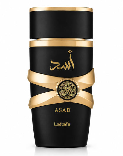 Lattafa Asad Eau de Parfum 100ml – Luxury Arabic Perfume for Men, Long Lasting Spicy Vanilla Amber Fragrance, Strong Projection Designer Style Scent (Asad)