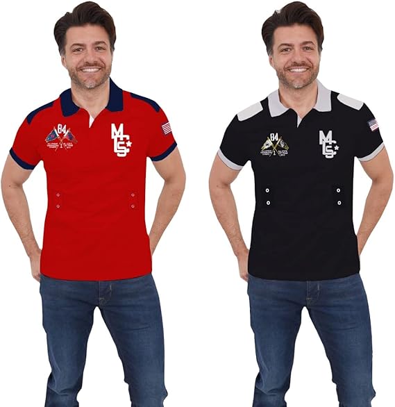 Men’s Polo T Shirt – 100% Cotton Breathable Short Sleeve Casual Polo Shirt for Summer, Office & Everyday Wear