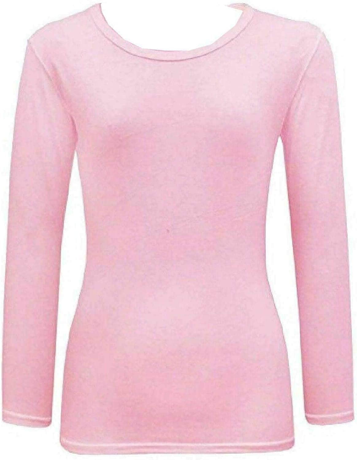 Women’s Long Sleeve T Shirt – Soft Stretch Scoop Neck Fitted Casual Top