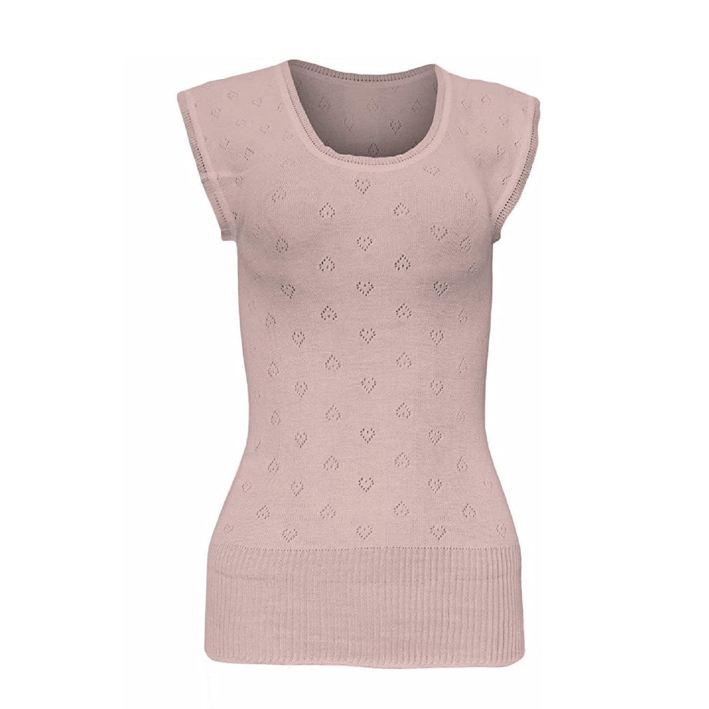Thermal Built Up Spencer Short Ladies Round Neck Women -Women Thermal Vest Top - Made in UK