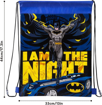 TDL Batman Pull String Bag Childrens P.E Gym Shoe Swimming Kit Drawstring Bag For Kids Superhero Design