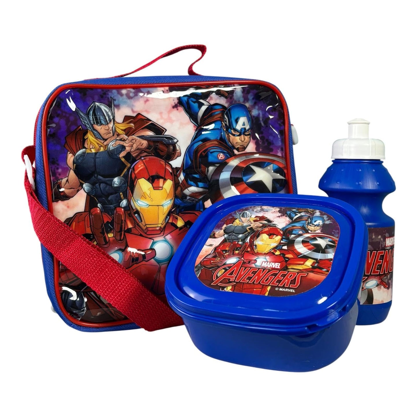 Kids Character 3-Piece Lunch Box Set – Insulated Bag, BPA-Free Water Bottle & Snack Box – Durable & Easy to Clean – Ideal for School, Travel & Daycare (Fun Themes for Boys & Girls) (S-Man)
