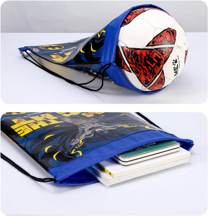 TDL Batman Pull String Bag Childrens P.E Gym Shoe Swimming Kit Drawstring Bag For Kids Superhero Design