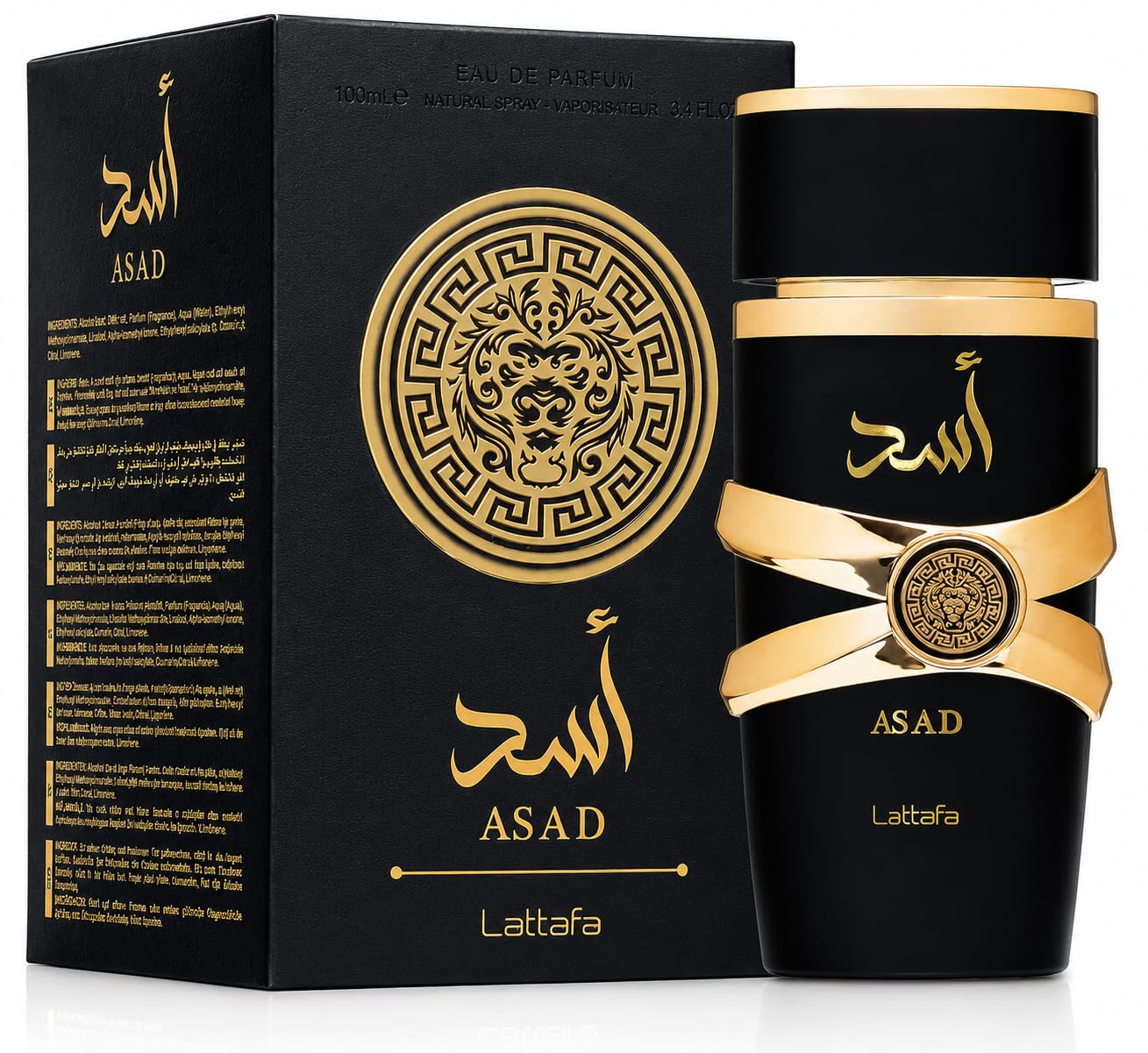 Lattafa Asad Eau de Parfum 100ml – Luxury Arabic Perfume for Men, Long Lasting Spicy Vanilla Amber Fragrance, Strong Projection Designer Style Scent (Asad)