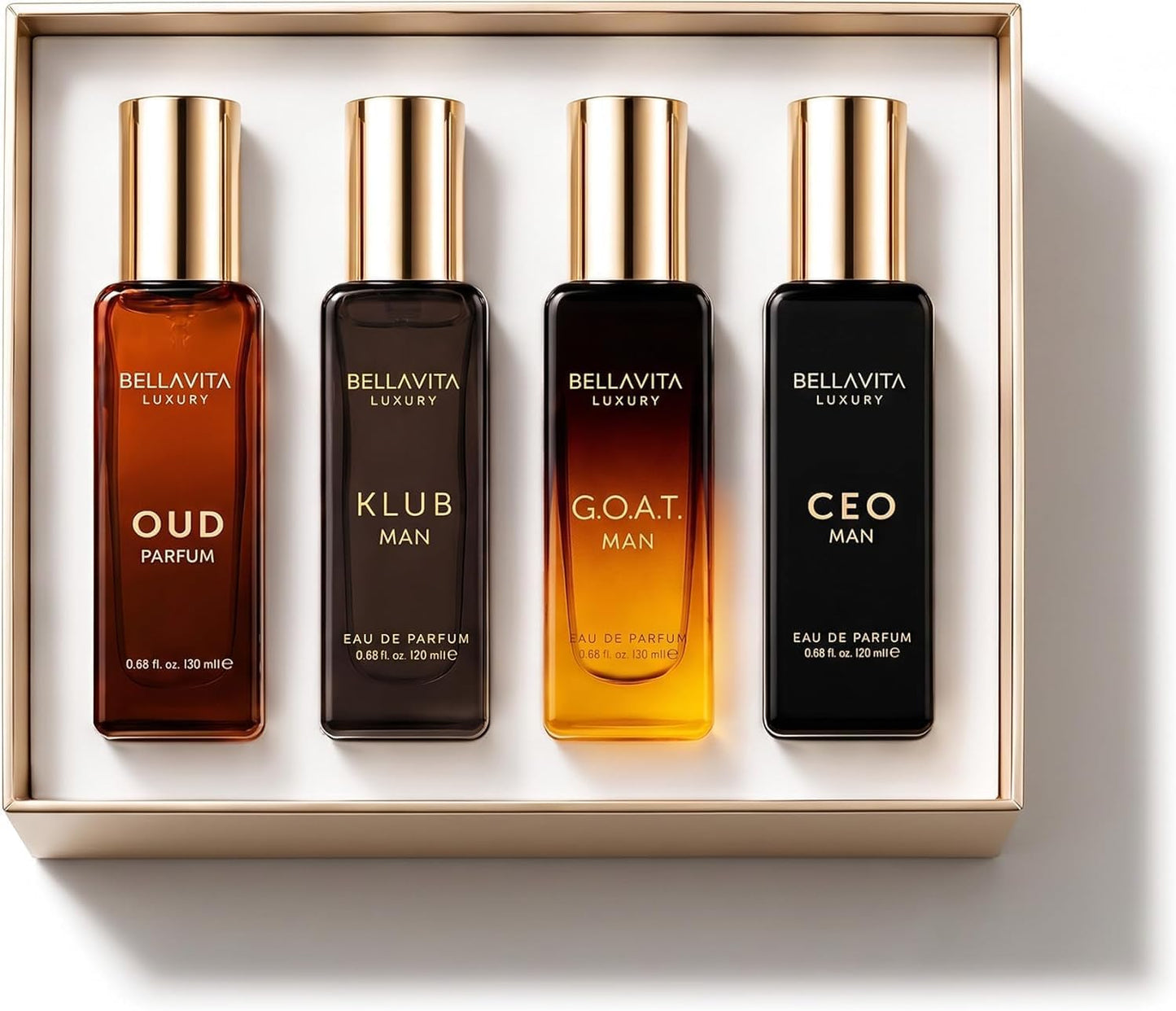Bellavita Luxury Mens 4x20ml Gift Set | CEO, G.O.A.T, KLUB, OUD