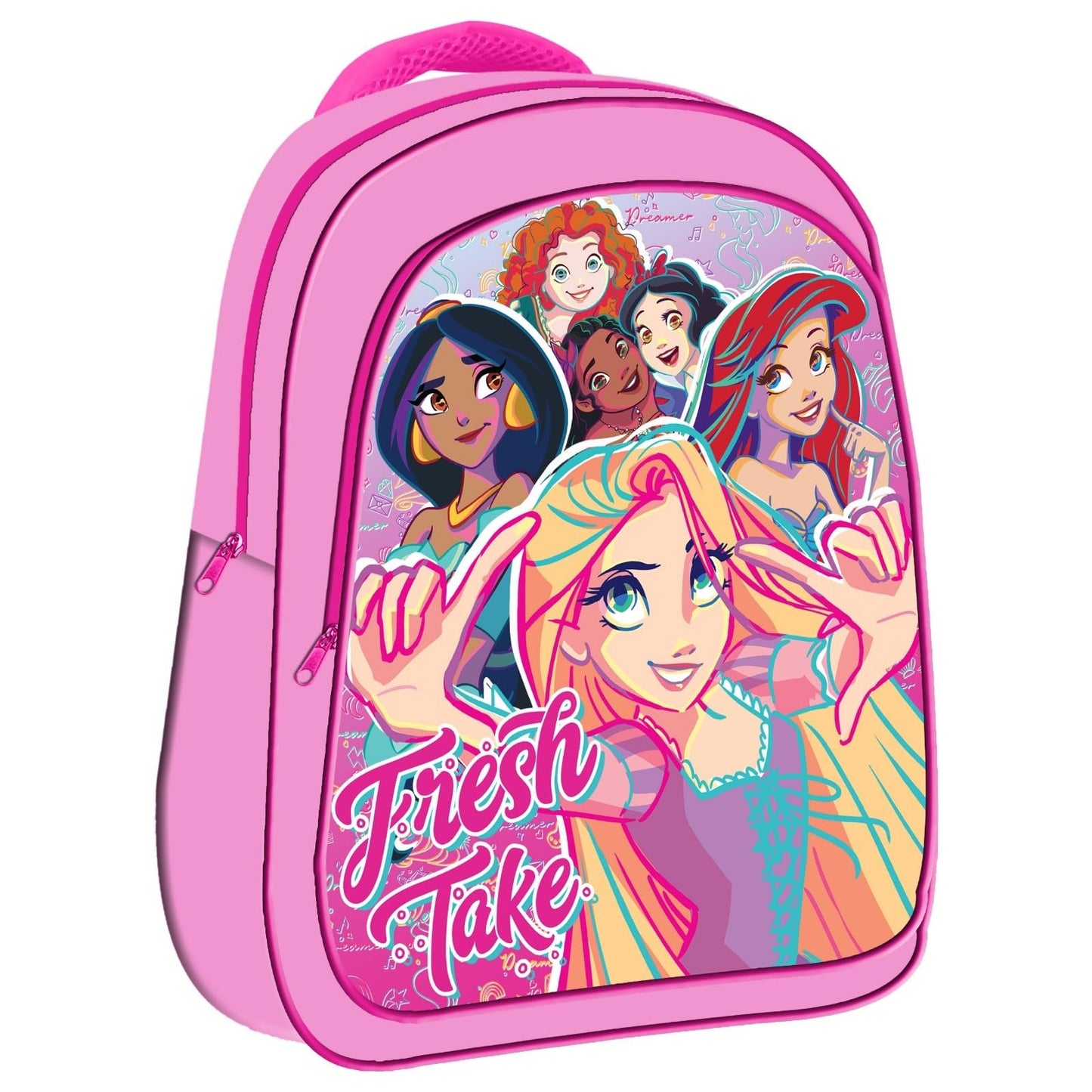 Children Cartoon Official Character Backpack For School - Lightweight Rucksack Travel Backpack Kids - 3D Disney Princess (Princess Vibes) Back Pack