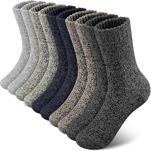Top Linen Men Wool Socks For Outdoor Activties - Thick Hiking Boot Socks - Winter Warmwer Thermal Socks